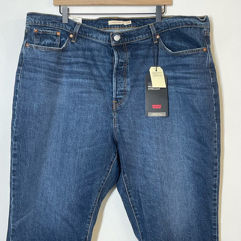 NEW Levi’s Wedgie Straight Jeans Womens Size 24W Blue Denim High Rise Button Fly - Picture 3 of 9